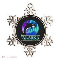 Alaska State Pride Alaska Northern Lights Alaskan Orca Whale Ornament thumb 0