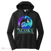 Alaska State Pride Alaska Northern Lights Alaskan Orca Whale Performance Fleece Hoodie thumb 0