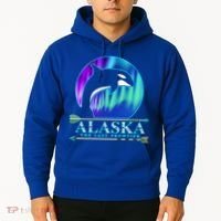 Alaska State Pride Alaska Northern Lights Alaskan Orca Whale Hoodie thumb 2