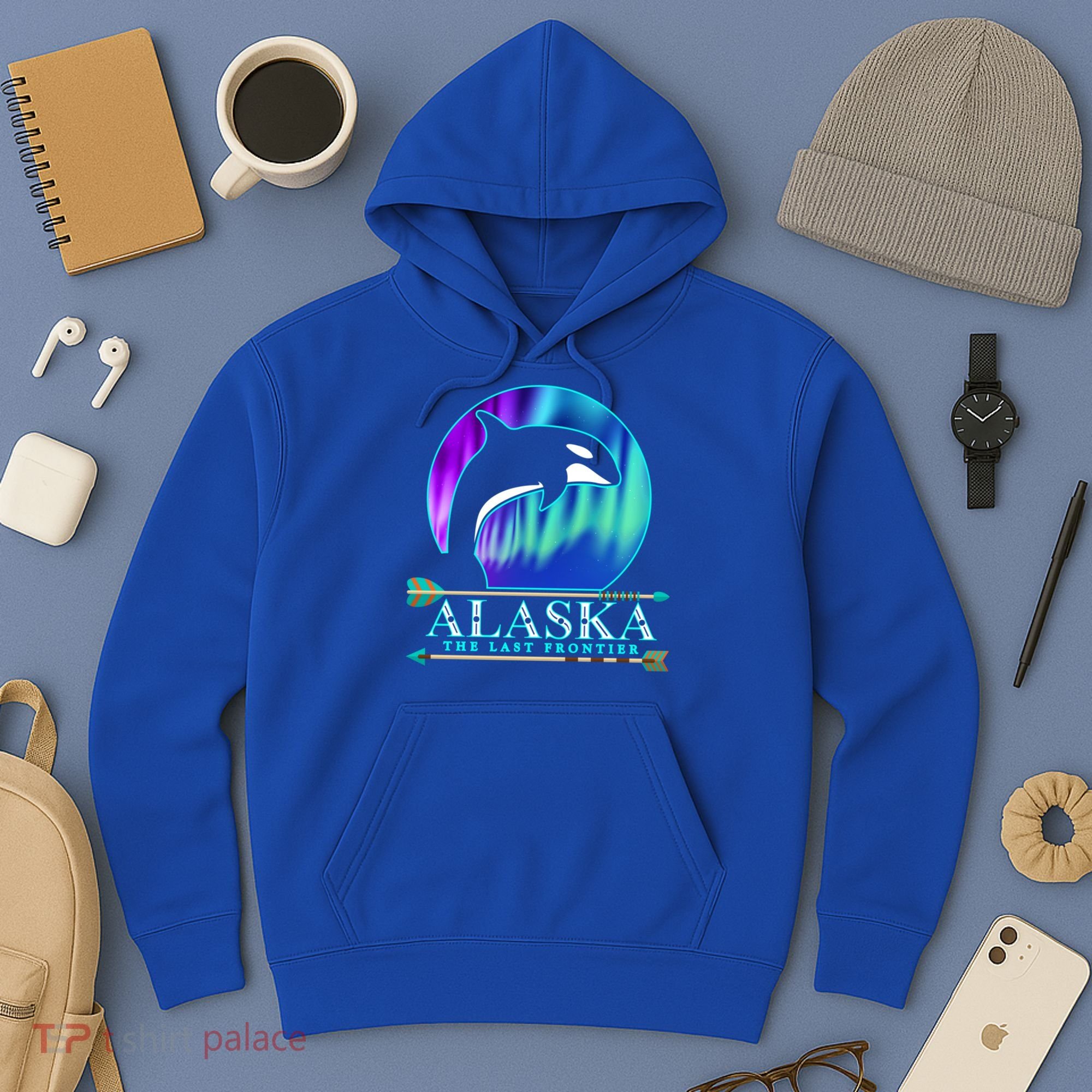 Alaska State Pride Alaska Northern Lights Alaskan Orca Whale Hoodie