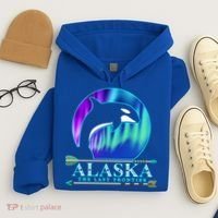 Alaska State Pride Alaska Northern Lights Alaskan Orca Whale Hoodie thumb 4