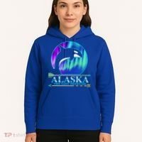 Alaska State Pride Alaska Northern Lights Alaskan Orca Whale Hoodie thumb 5