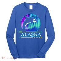Alaska State Pride Alaska Northern Lights Alaskan Orca Whale Long Sleeve Shirt thumb 0