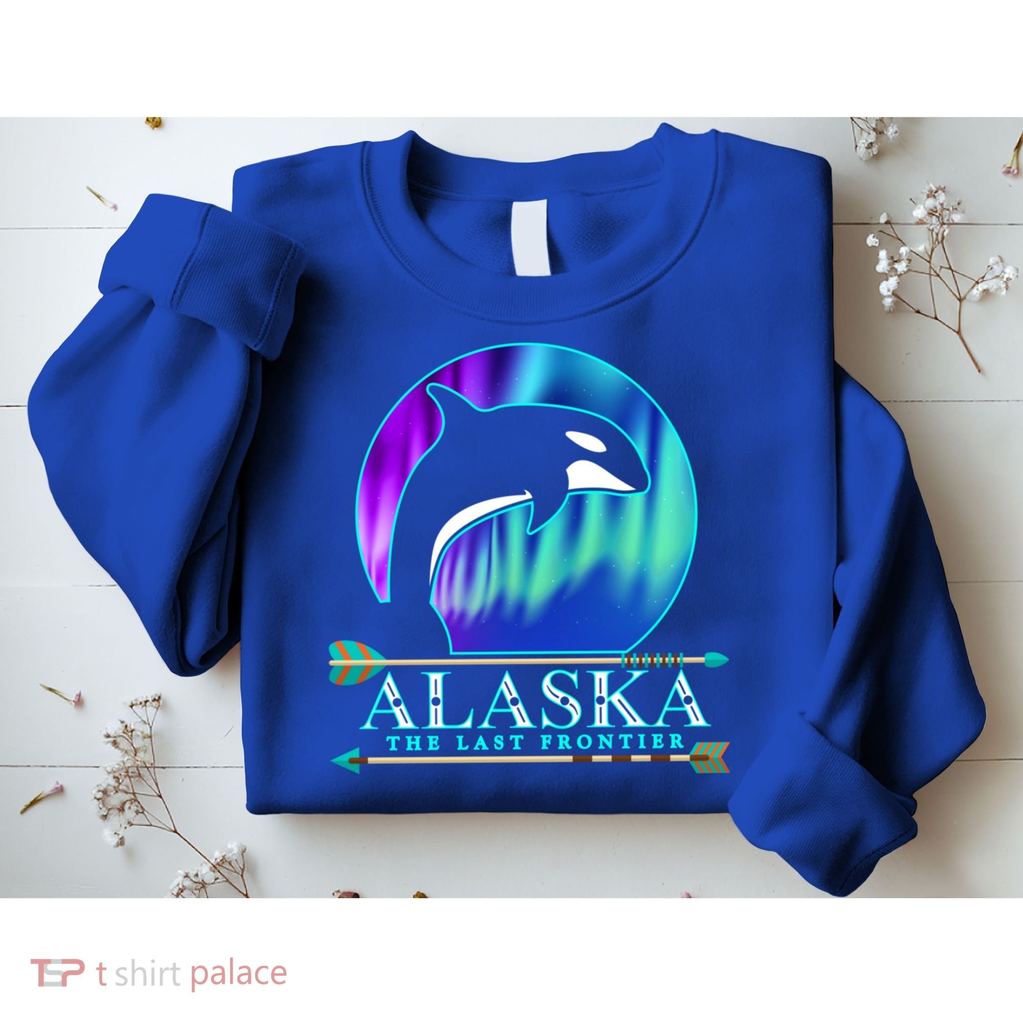 Alaska State Pride Alaska Northern Lights Alaskan Orca Whale Sweatshirt