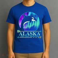 Alaska State Pride Alaska Northern Lights Alaskan Orca Whale T-Shirt thumb 3