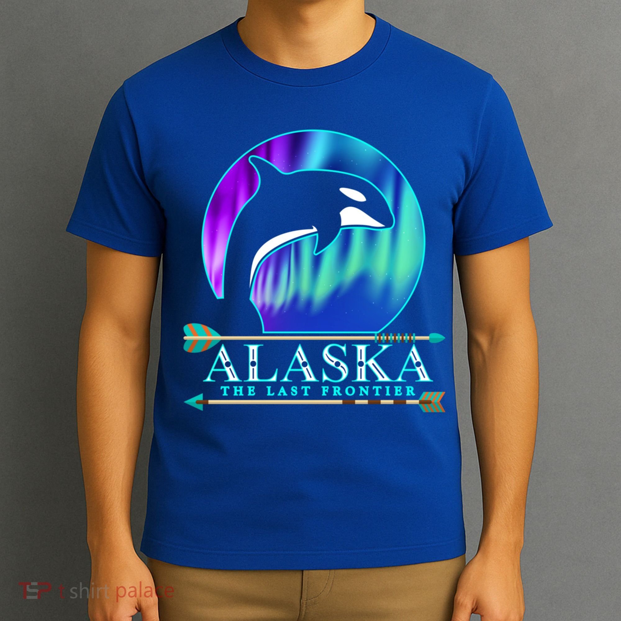 Alaska State Pride Alaska Northern Lights Alaskan Orca Whale T-Shirt