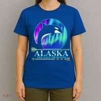 Alaska State Pride Alaska Northern Lights Alaskan Orca Whale T-Shirt thumb 4