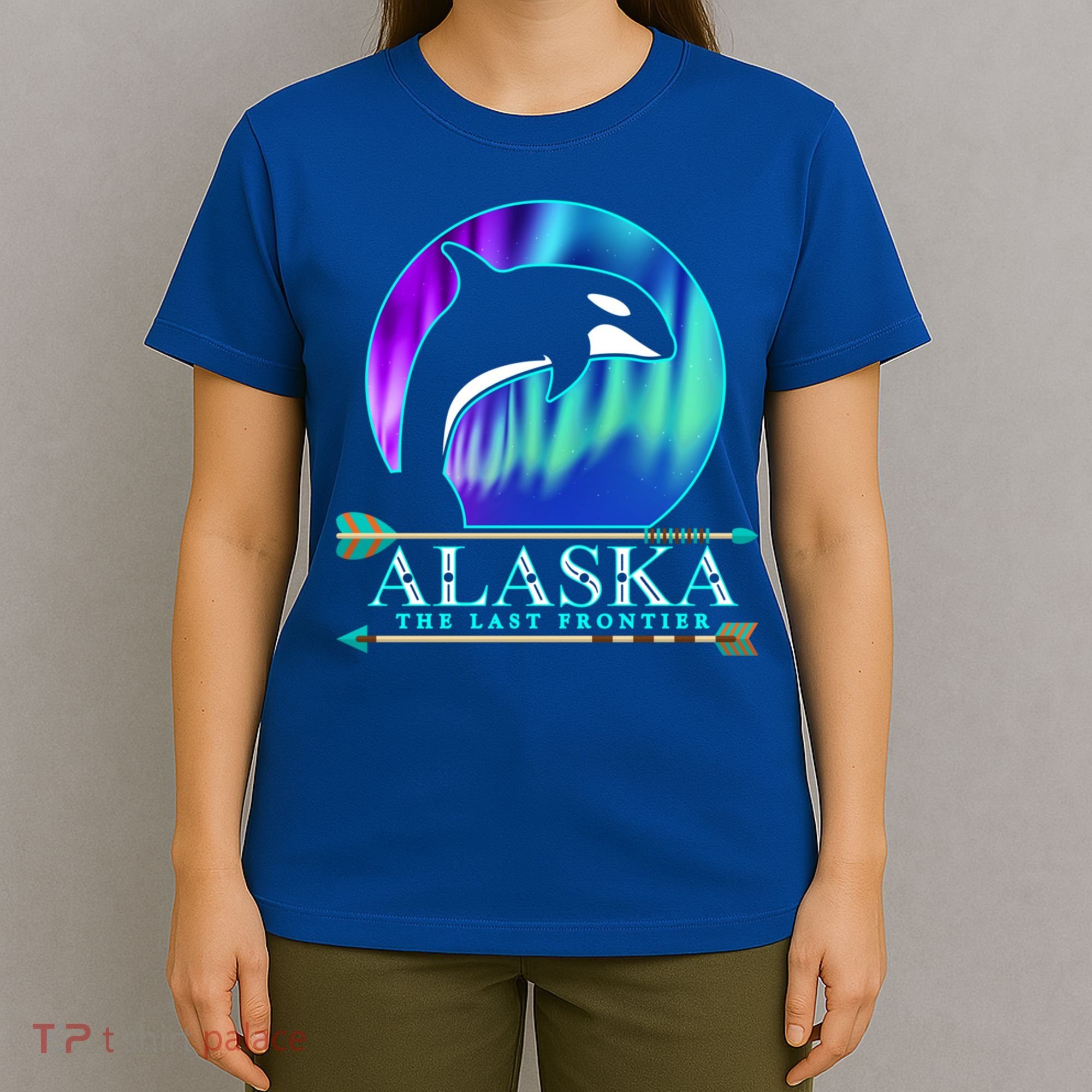 Alaska State Pride Alaska Northern Lights Alaskan Orca Whale T-Shirt