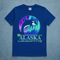 Alaska State Pride Alaska Northern Lights Alaskan Orca Whale T-Shirt thumb 5