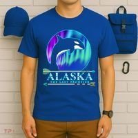 Alaska State Pride Alaska Northern Lights Alaskan Orca Whale T-Shirt thumb 6