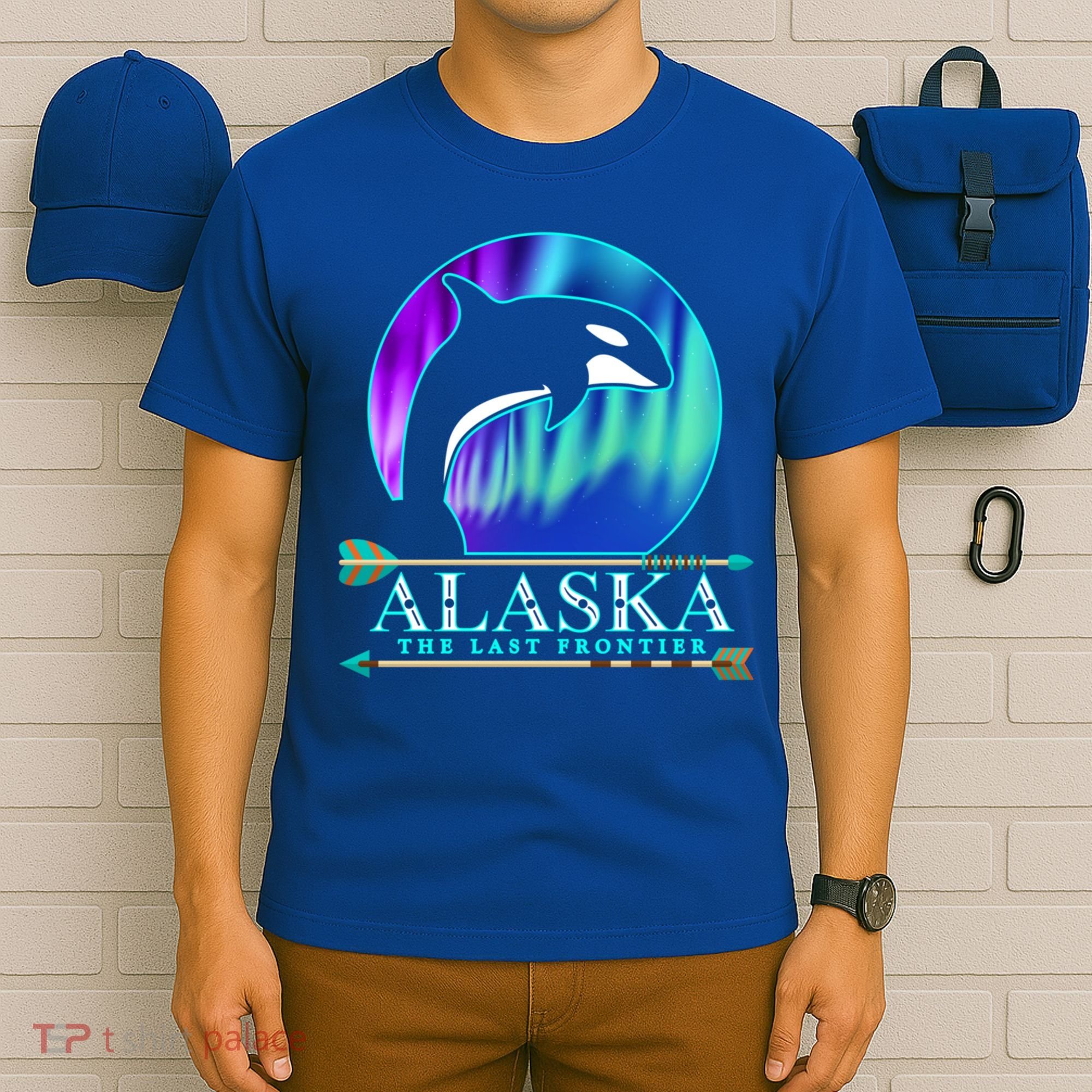 Alaska State Pride Alaska Northern Lights Alaskan Orca Whale T-Shirt