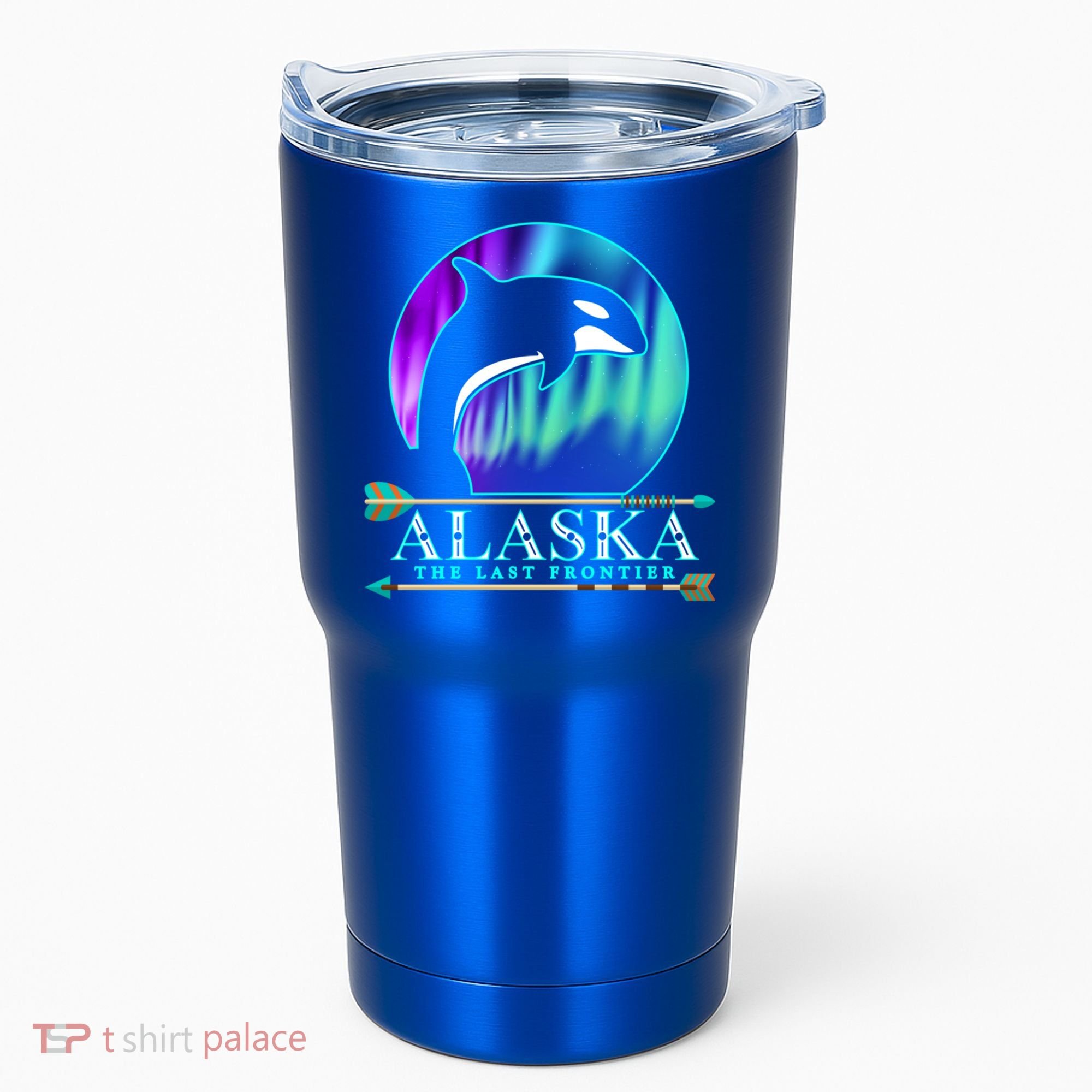 Alaska State Pride Alaska Northern Lights Alaskan Orca Whale Tumbler