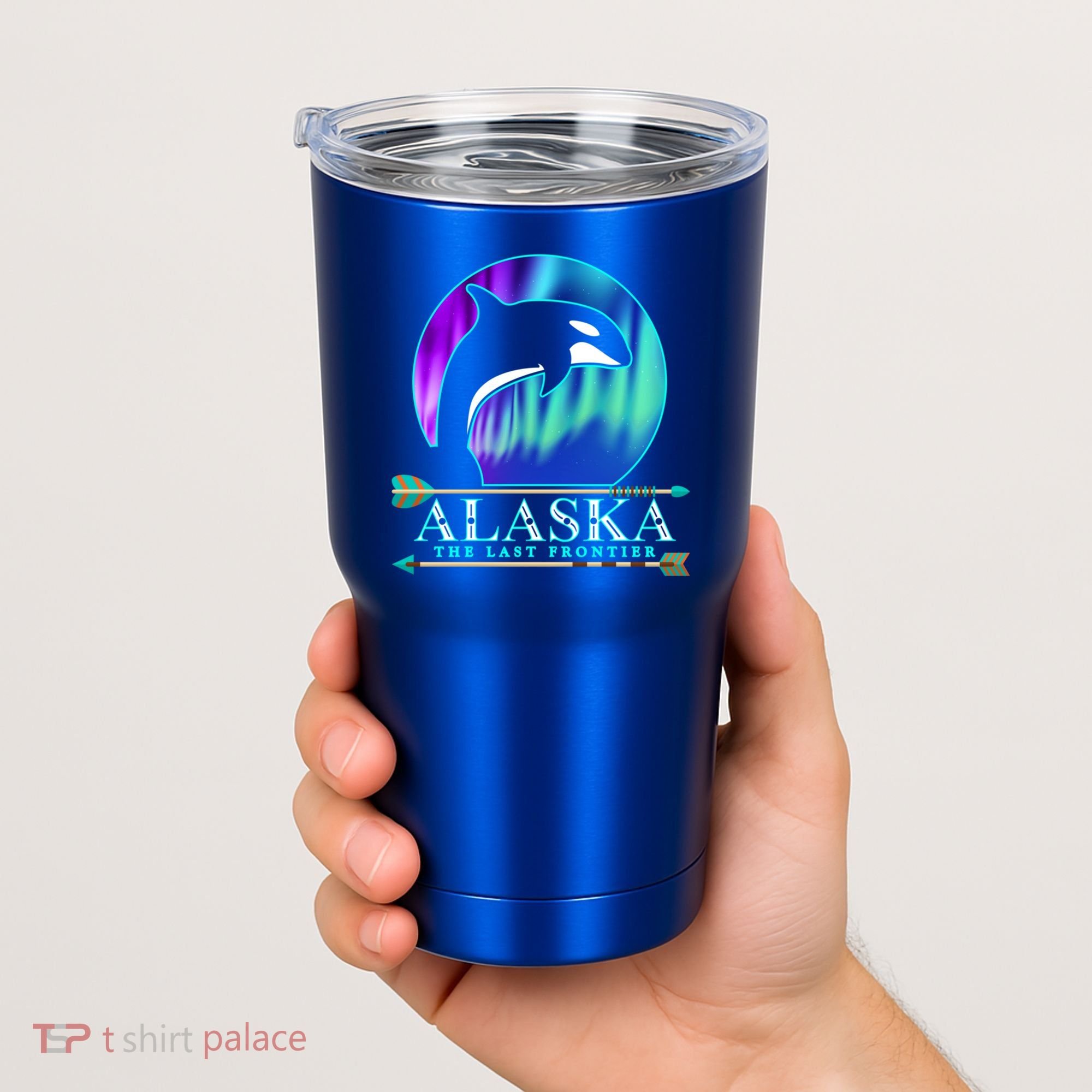 Alaska State Pride Alaska Northern Lights Alaskan Orca Whale Tumbler