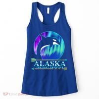 Alaska State Pride Alaska Northern Lights Alaskan Orca Whale Women's Tank Top thumb 0