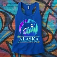 Alaska State Pride Alaska Northern Lights Alaskan Orca Whale Women's Tank Top thumb 3