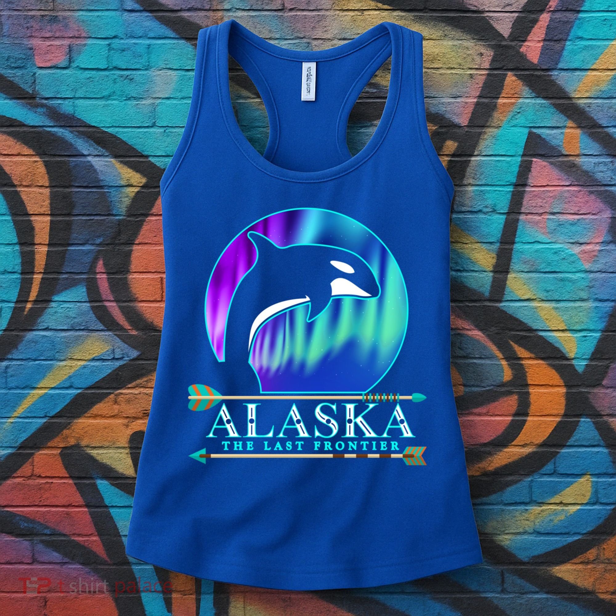 Alaska State Pride Alaska Northern Lights Alaskan Orca Whale Women's Tank Top