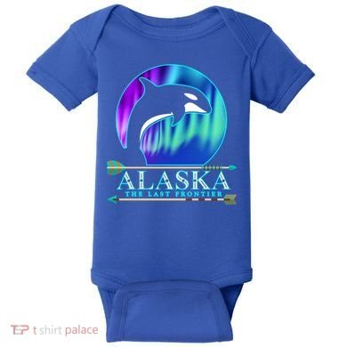 Alaska State Pride Alaska Northern Lights Alaskan Orca Whale Baby Bodysuit