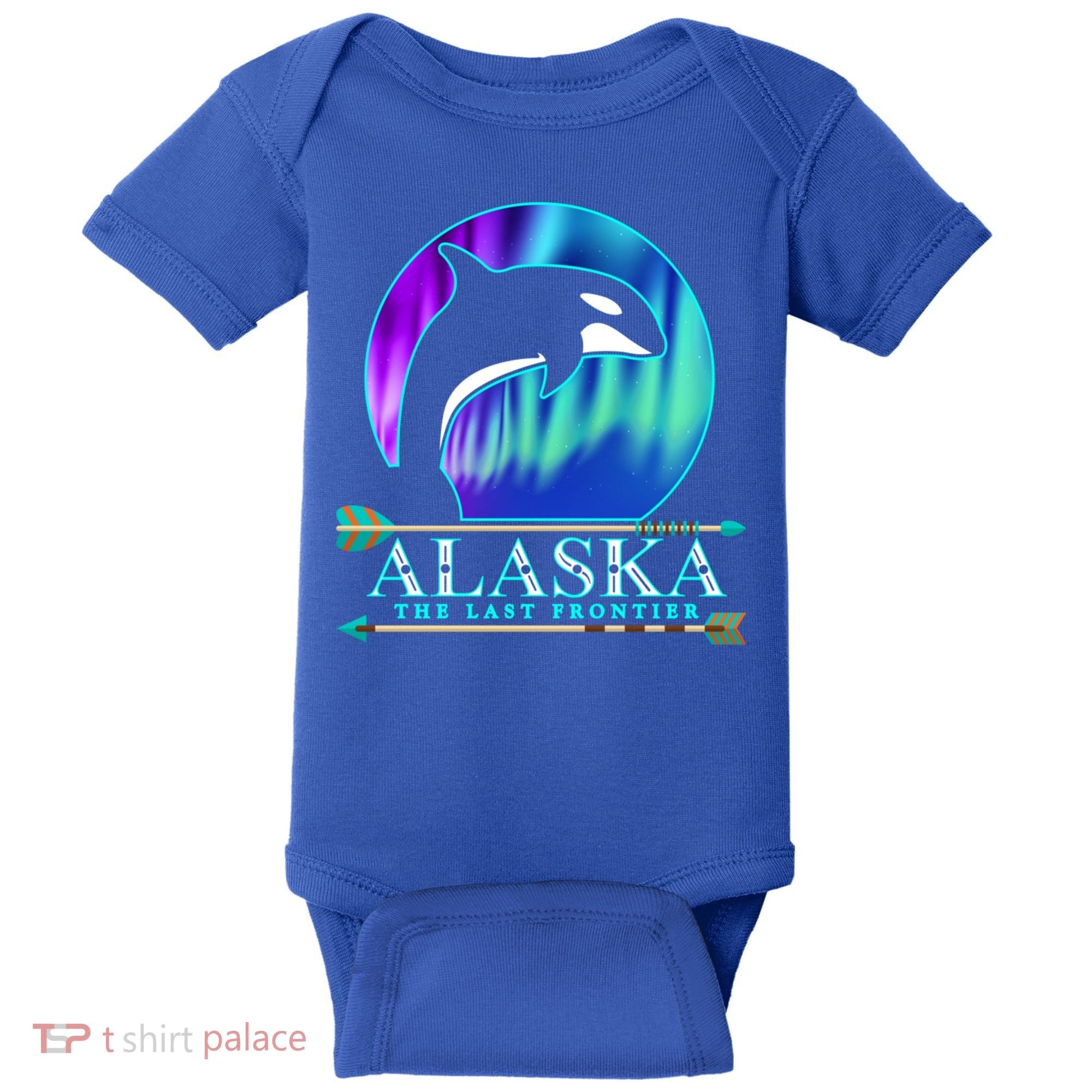 Alaska State Pride Alaska Northern Lights Alaskan Orca Whale Baby Bodysuit