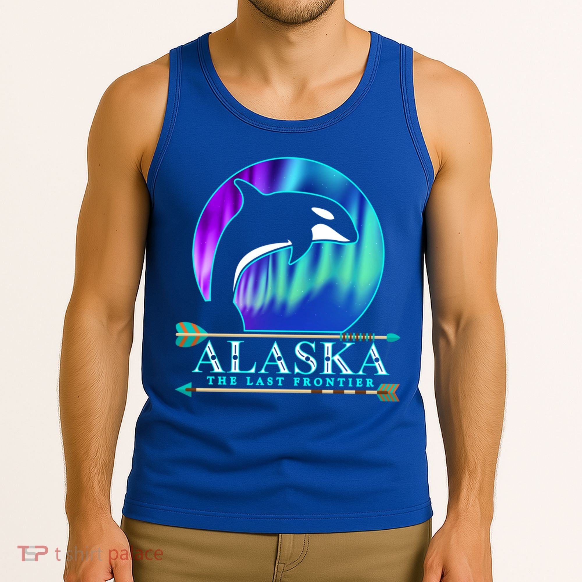 Alaska State Pride Alaska Northern Lights Alaskan Orca Whale Tank Top
