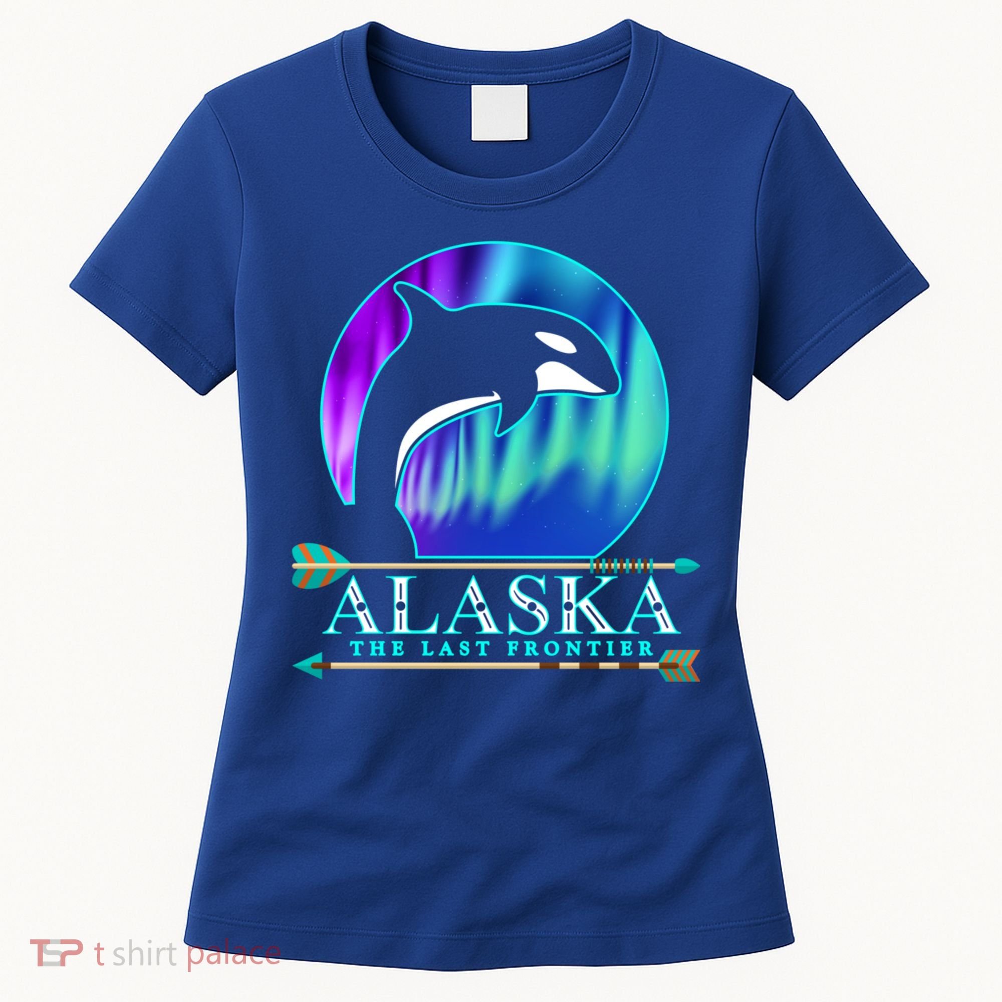 Alaska State Pride Alaska Northern Lights Alaskan Orca Whale Women's T-Shirt