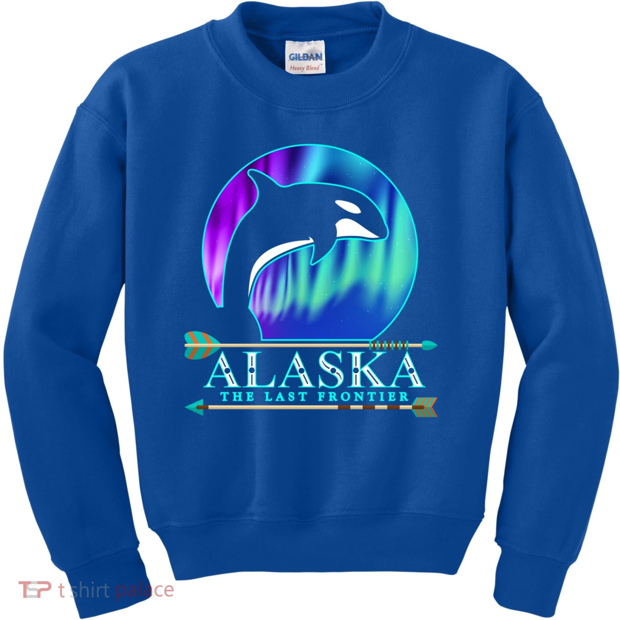 Alaska State Pride Alaska Northern Lights Alaskan Orca Whale Kids Sweatshirt