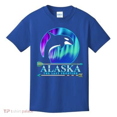 Alaska State Pride Alaska Northern Lights Alaskan Orca Whale Kids T-Shirt