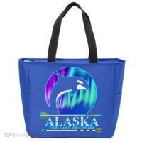 Alaska State Pride Alaska Northern Lights Alaskan Orca Whale Tote Bag thumb 0