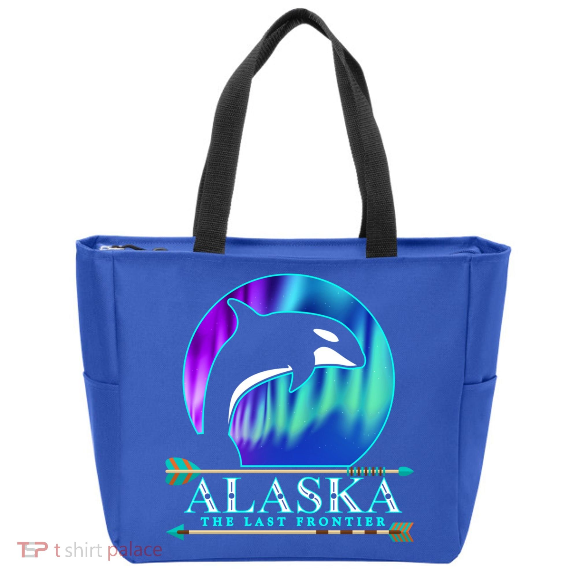 Alaska State Pride Alaska Northern Lights Alaskan Orca Whale Tote Bag