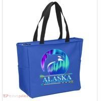 Alaska State Pride Alaska Northern Lights Alaskan Orca Whale Tote Bag thumb 2