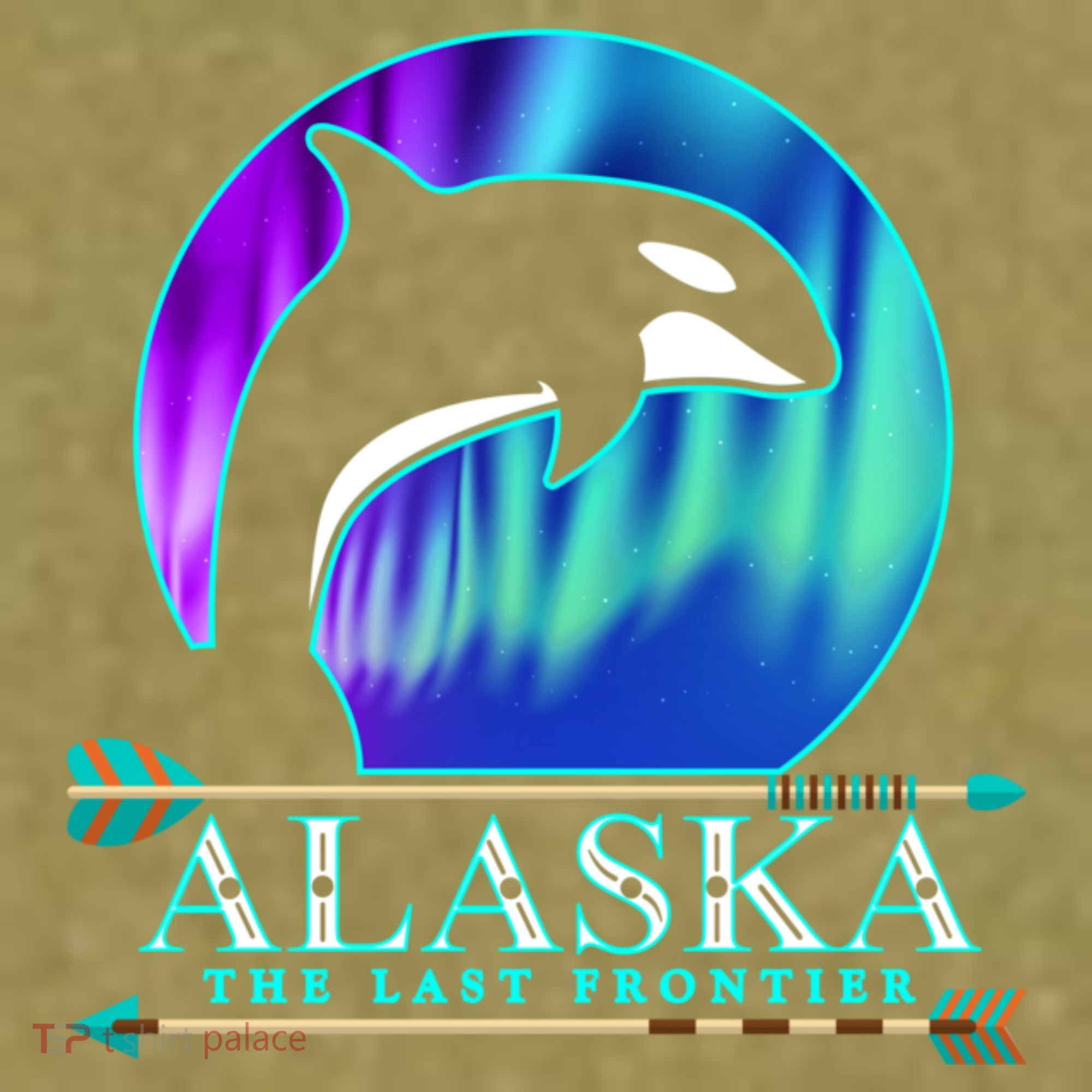 Alaska State Pride Alaska Northern Lights Alaskan Orca Whale Garment-Dyed Women's Muscle Tee