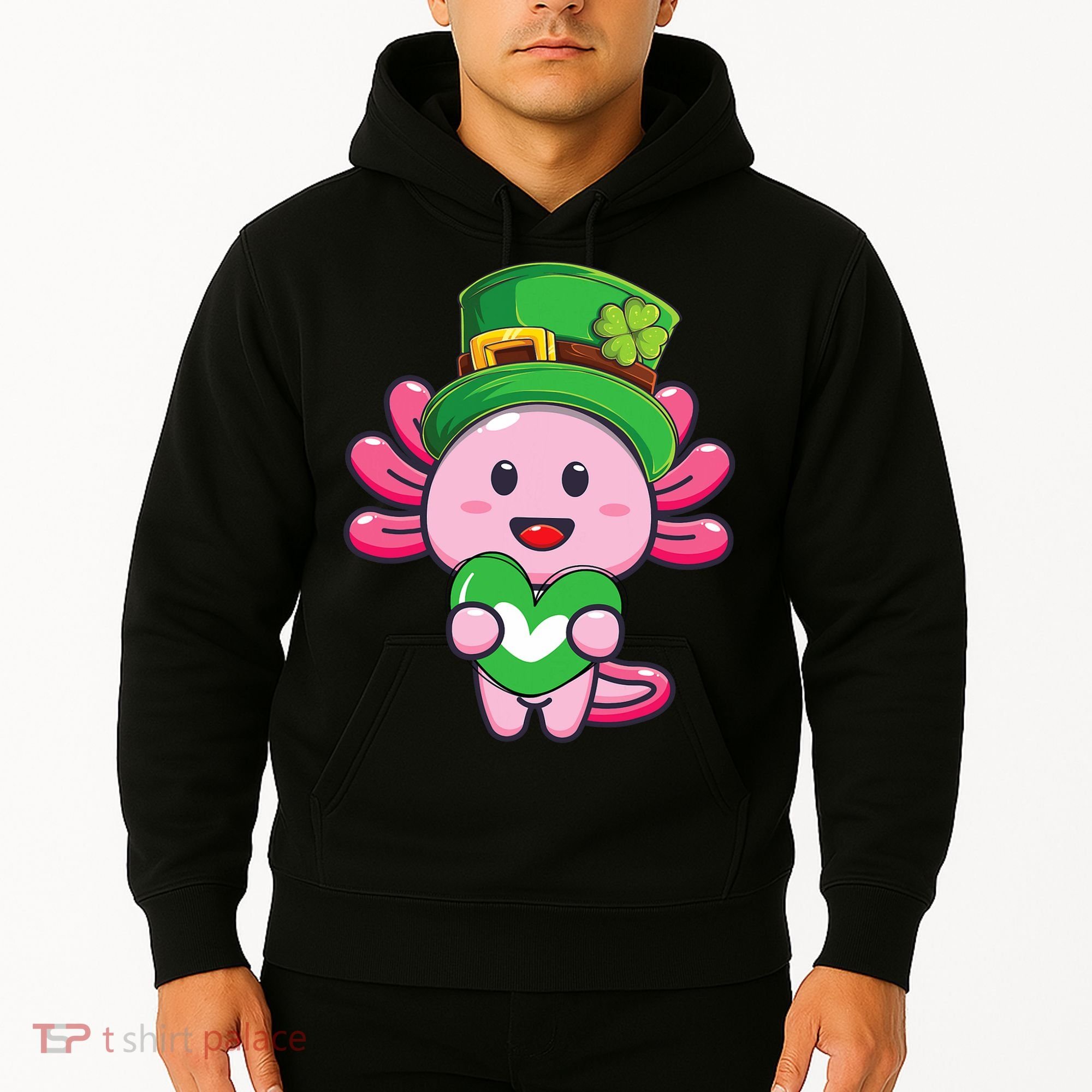 Axolotl Saint Patricks Day Axolotl St Patrick Hoodie
