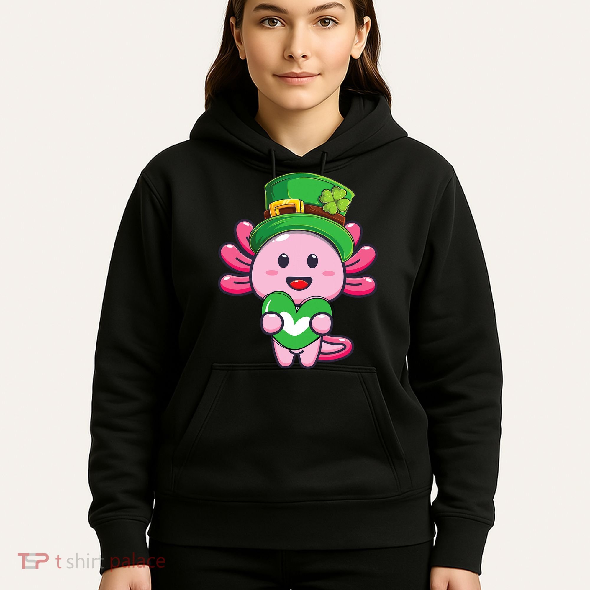 Axolotl Saint Patricks Day Axolotl St Patrick Hoodie