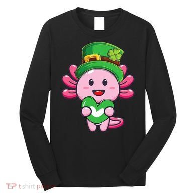 Axolotl Saint Patricks Day Axolotl St Patrick Long Sleeve Shirt