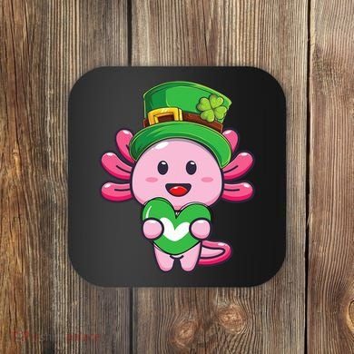 Axolotl Saint Patricks Day Axolotl St Patrick Coaster