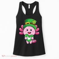 Axolotl Saint Patricks Day Axolotl St Patrick Women's Tank Top thumb 0