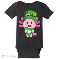 Axolotl Saint Patricks Day Axolotl St Patrick Baby Bodysuit thumb 0