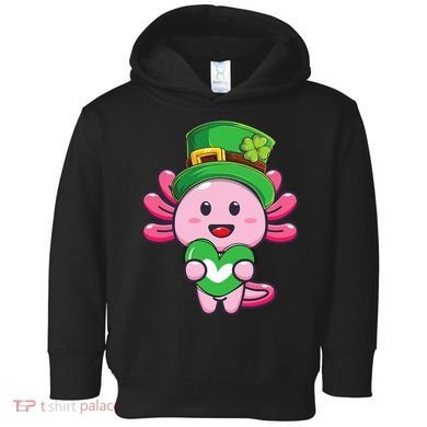 Axolotl Saint Patricks Day Axolotl St Patrick Toddler Hoodie