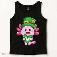 Axolotl Saint Patricks Day Axolotl St Patrick Tank Top thumb 2