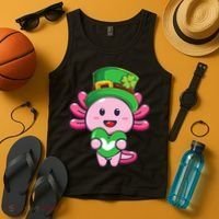 Axolotl Saint Patricks Day Axolotl St Patrick Tank Top thumb 4