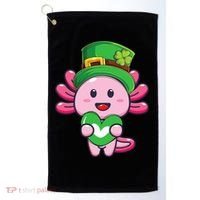 Axolotl Saint Patricks Day Axolotl St Patrick Golf Towel thumb 0