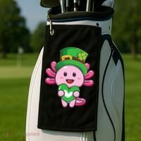 Axolotl Saint Patricks Day Axolotl St Patrick Golf Towel thumb 2