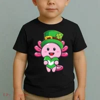 Axolotl Saint Patricks Day Axolotl St Patrick Toddler T-Shirt thumb 2