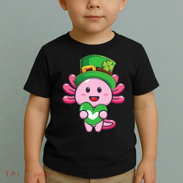 Axolotl Saint Patricks Day Axolotl St Patrick Toddler T-Shirt