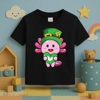 Axolotl Saint Patricks Day Axolotl St Patrick Toddler T-Shirt thumb 3