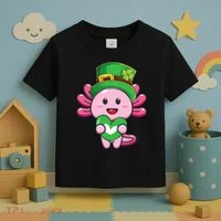Axolotl Saint Patricks Day Axolotl St Patrick Toddler T-Shirt thumb 3