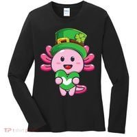 Axolotl Saint Patricks Day Axolotl St Patrick Women's Long Sleeve Shirt thumb 0