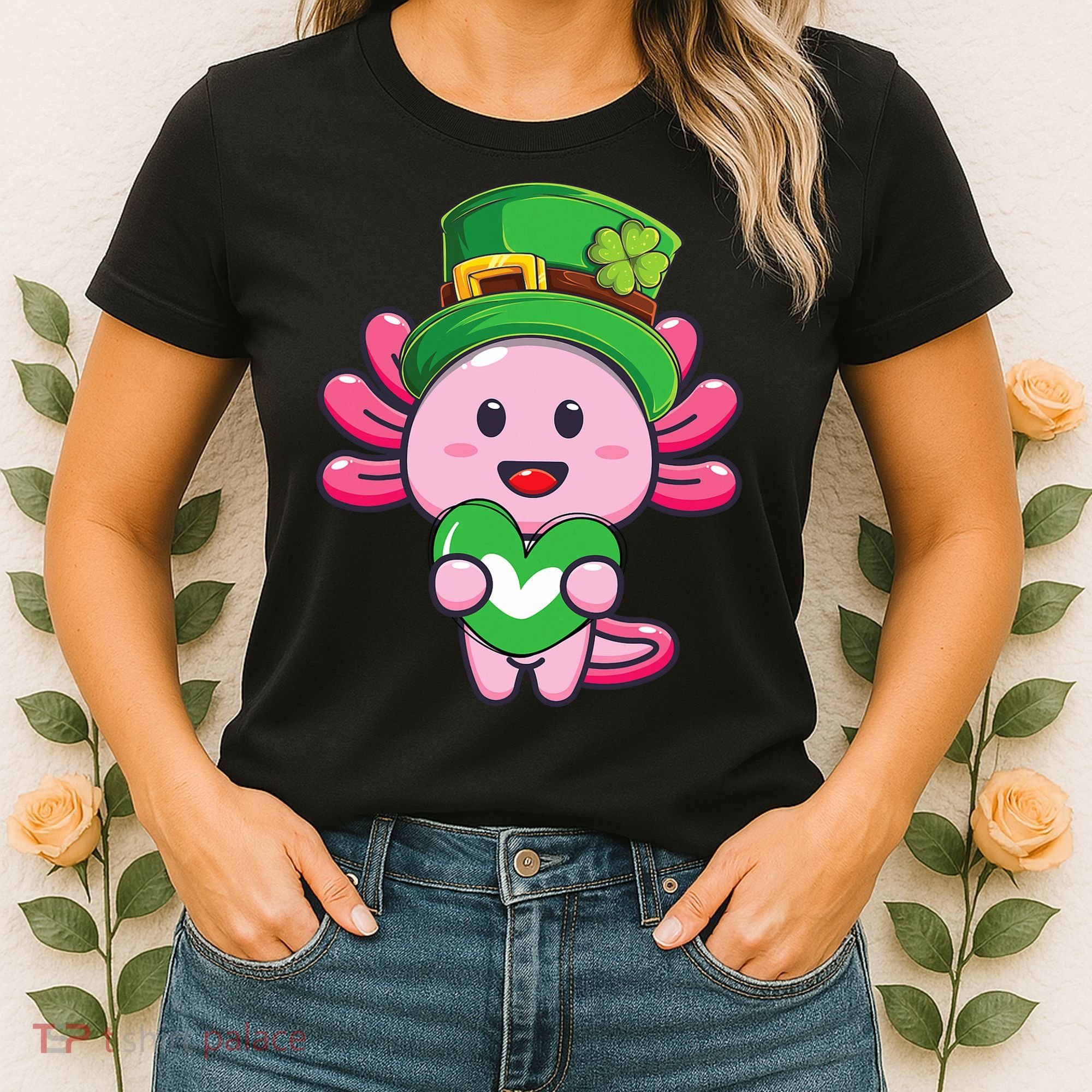 Axolotl Saint Patricks Day Axolotl St Patrick Women's T-Shirt