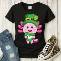 Axolotl Saint Patricks Day Axolotl St Patrick Women's T-Shirt thumb 3