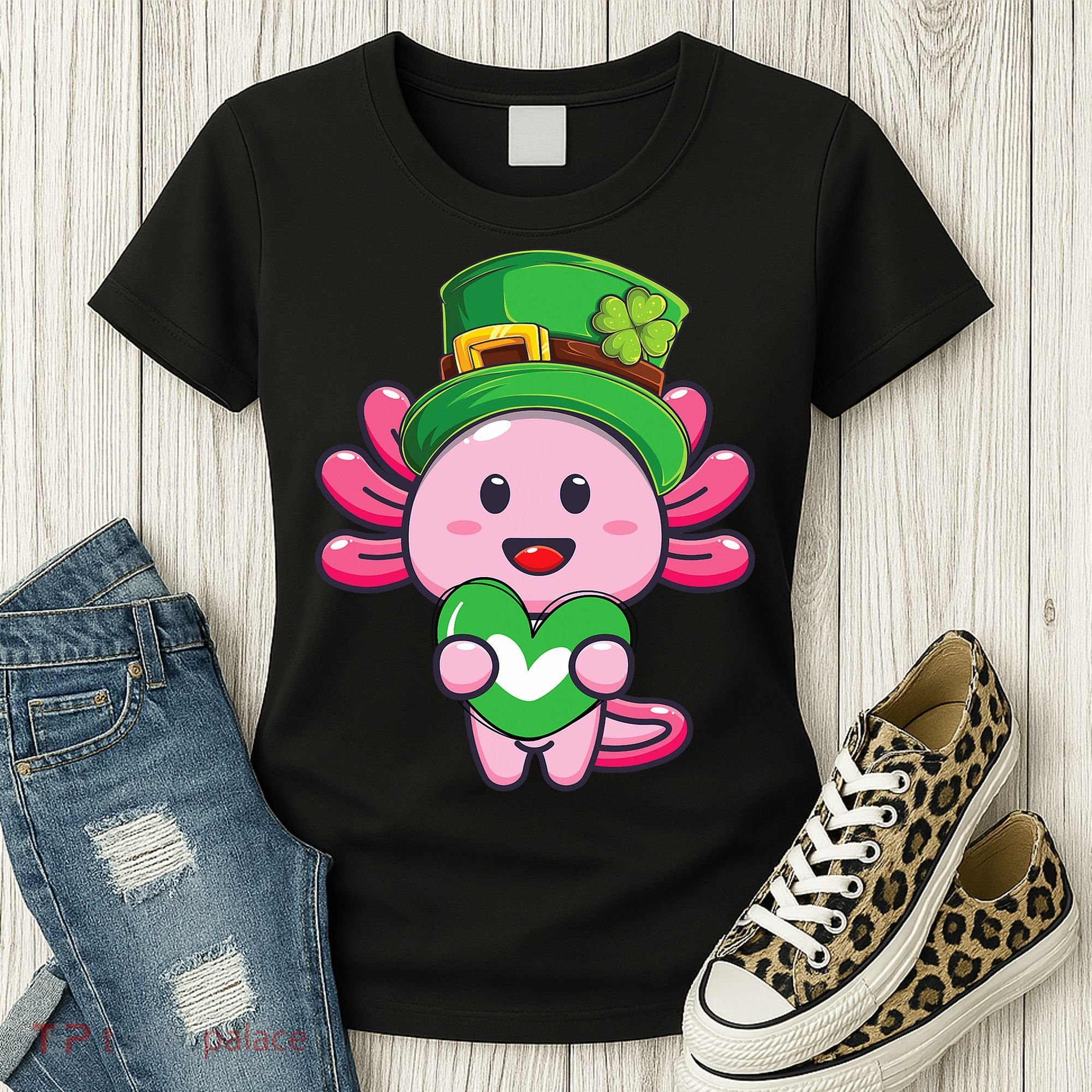 Axolotl Saint Patricks Day Axolotl St Patrick Women's T-Shirt