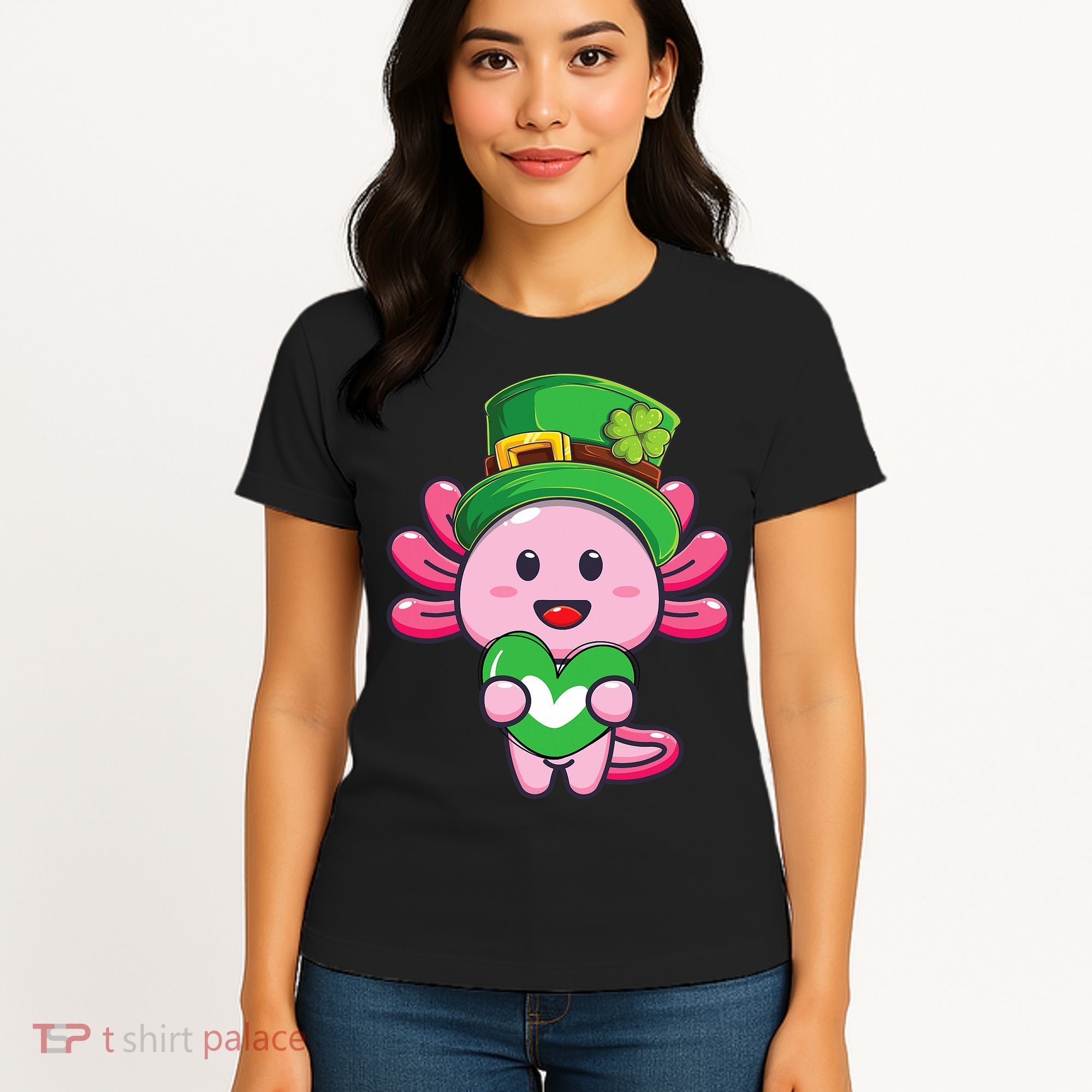 Axolotl Saint Patricks Day Axolotl St Patrick Women's T-Shirt